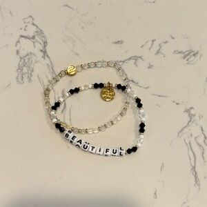 Little Words Project Beaded Bracelet Set with Gold Accents